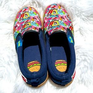 NWOT Spongebob Squarepants Canvas Slip on Shoes Size Mens Adult 11